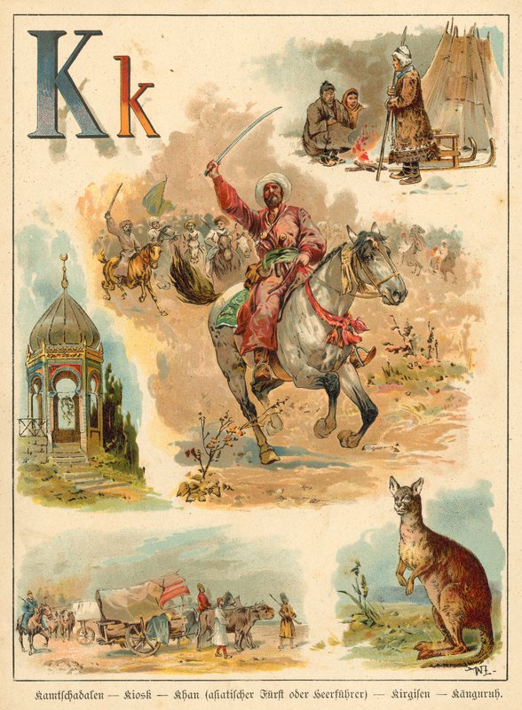 Bogstav K (chromolitho) af Walter Zweigle