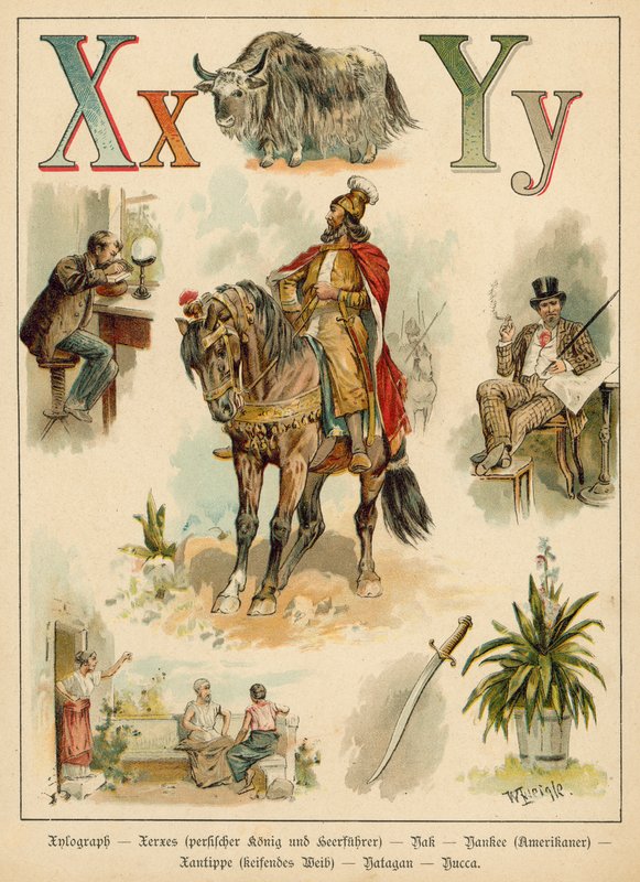 Bogstav X og bogstav Y (chromolitho) af Walter Zweigle