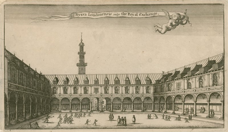 Interiør af Royal Exchange, London af Wenceslaus Hollar