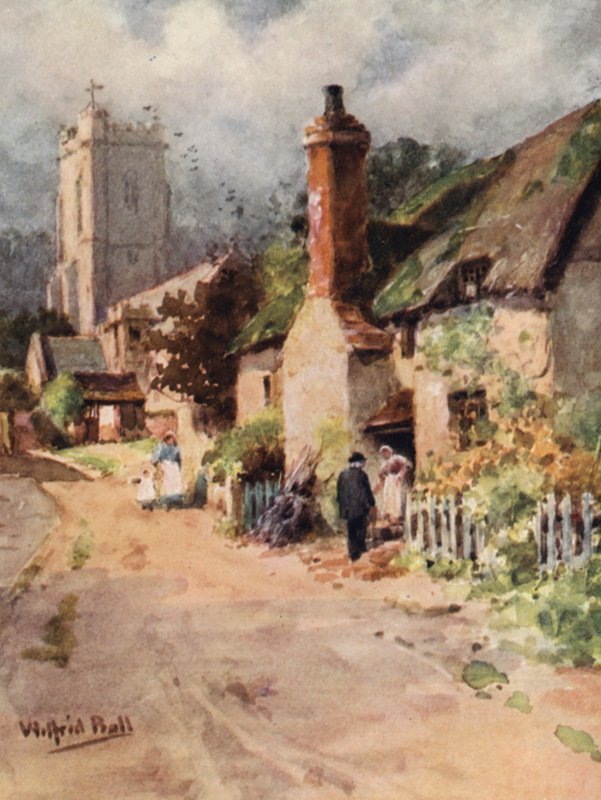 Old Sexton Huckleby (farvelitografi) af Wilfrid Williams Ball