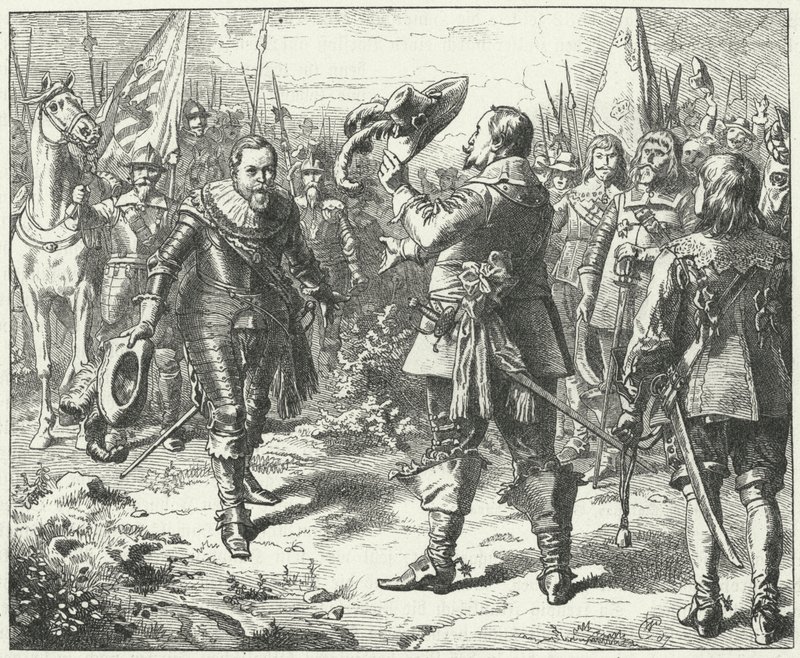 Møde mellem Gustavus Adolphus af Sverige og John George I, kurfyrst af Sachsen i Duben, 1631 af Wilhelm Camphausen