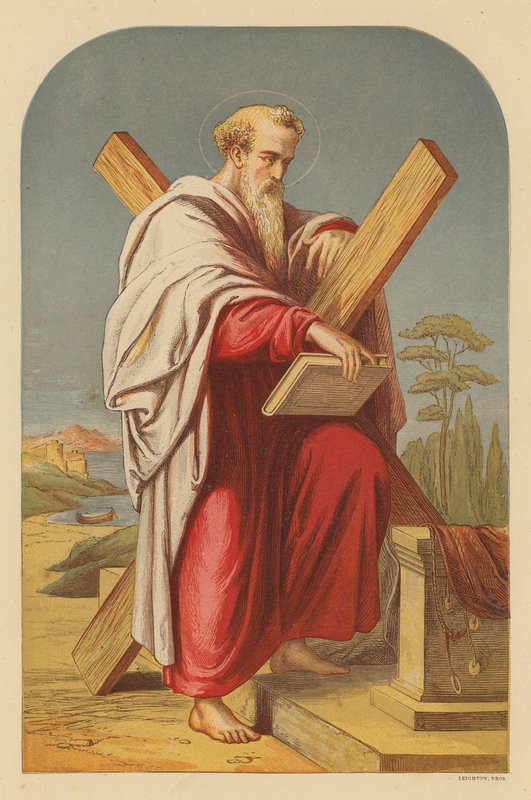 Sankt Andreas (farvelitografi) af Wilhelm Kandler