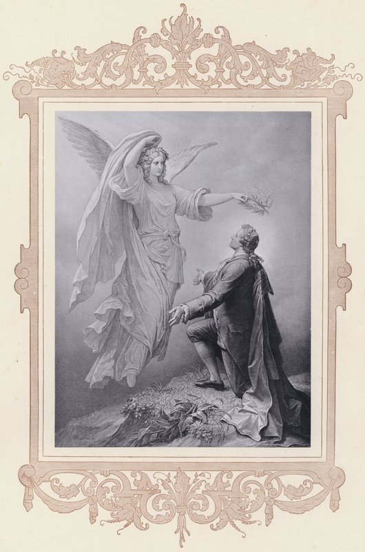 Goethes Muse, Zueignung (litho) af Wilhelm von (after) Kaulbach