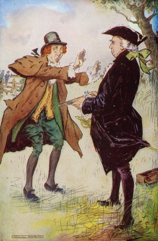 Duellen (farve litho) af Will Owen