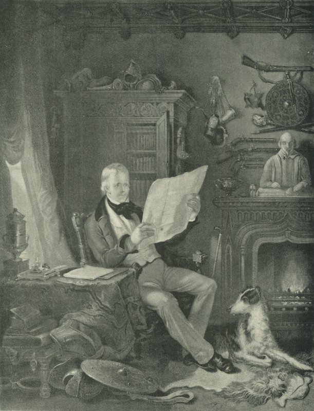 Sir Walter Scott ved Abbotsford (dybtryk) af William Allan