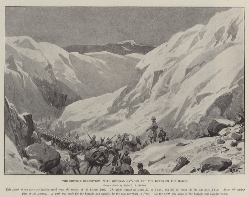 Chitral-ekspeditionen med general Gatacre og bufferne i marts af William Barnes Wollen