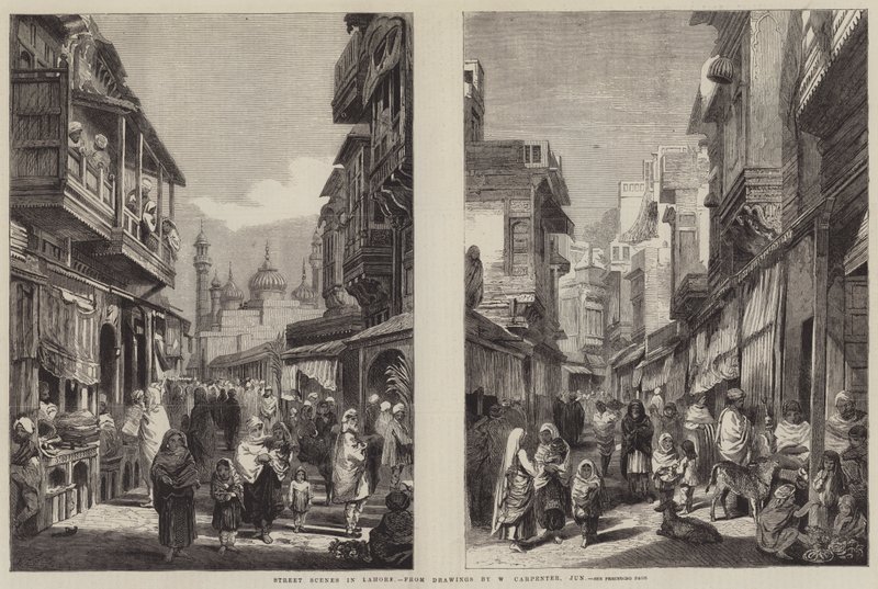 Gadescener i Lahore af William Carpenter