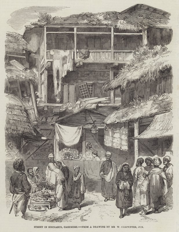 Gade i Sirinagur, Cashmere af William Carpenter