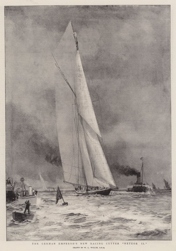 Den tyske kejsers nye Racing Cutter Meteor II af William Lionel Wyllie