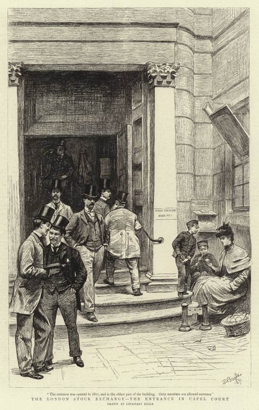 London Stock Exchange, indgangen til Capel Court af William Lockhart Bogle