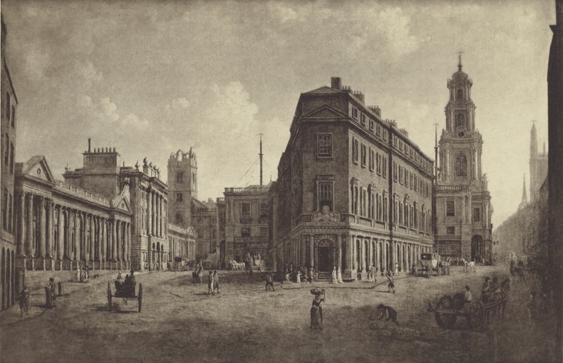 Bank of England og Royal Exchange, 1790 af William Marlow