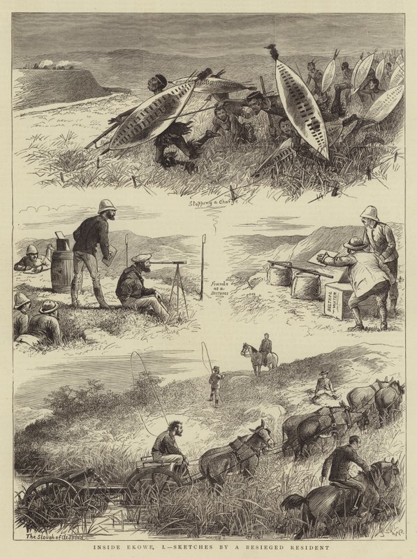 Inde i Ekowe, I, Skitser af en belejret beboer af William Ralston