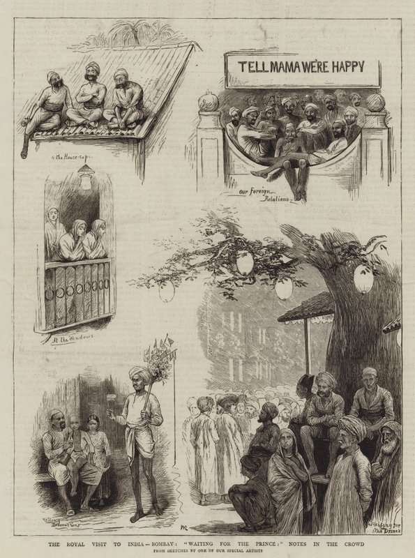 Det kongelige besøg i Indien, Bombay, Waiting for the Prince, Notes in the Crowd af William Ralston