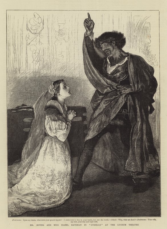 Mr. Irving og Miss Isabel Bateman i Othello på Lyceum Theatre af William Small