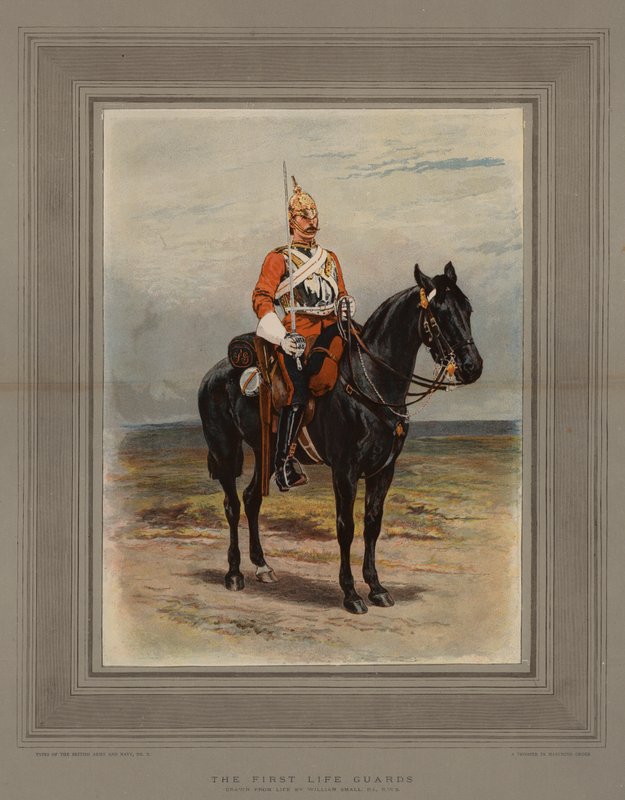 The First Life Guards (chromolitho) af William Small