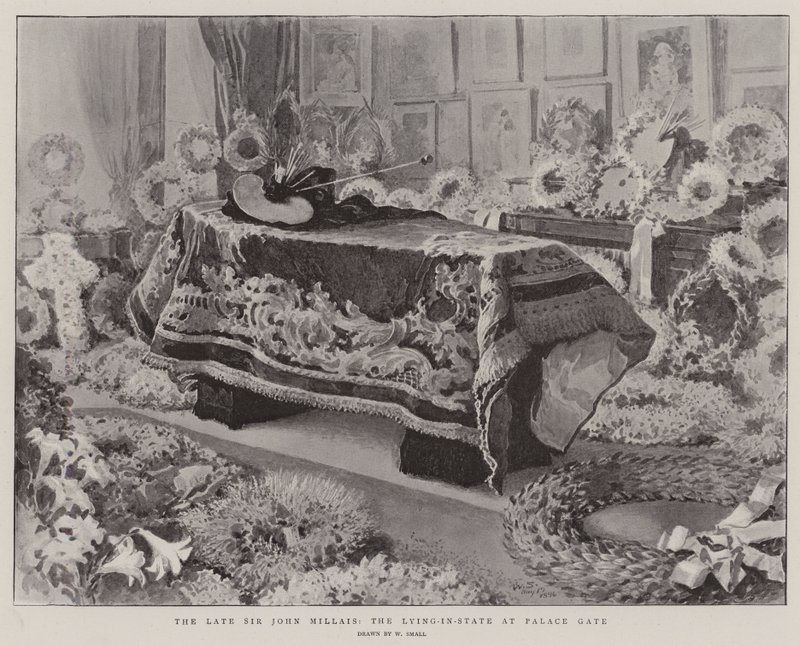 Den afdøde Sir John Millais, den liggende i staten ved Palace Gate af William Small