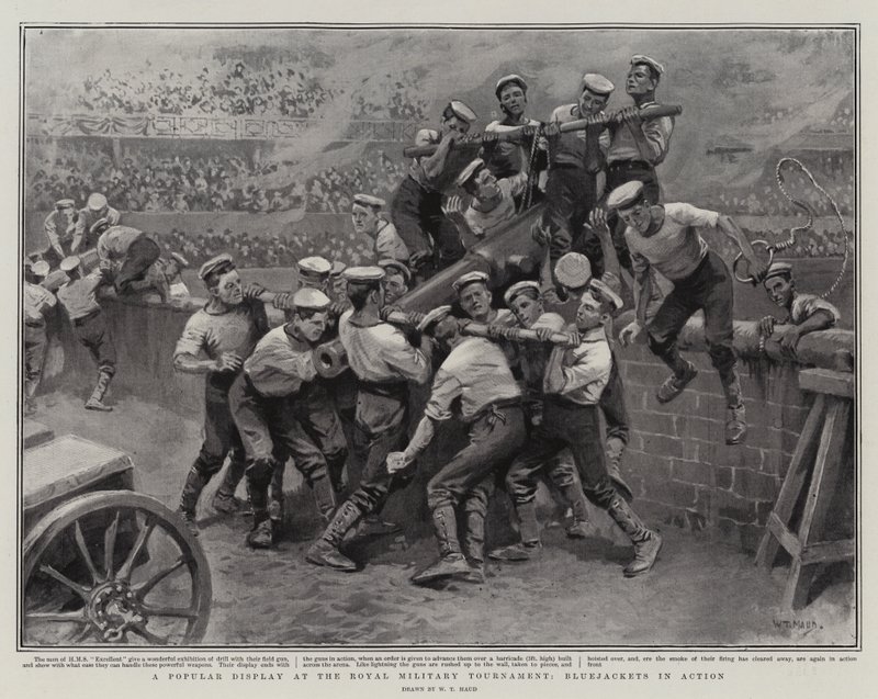 En populær udstilling ved Royal Military Tournament, Bluejackets in Action af William T. Maud
