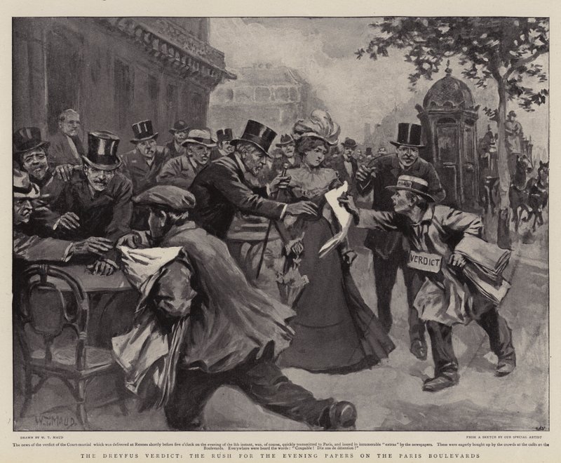 Dreyfus-dommen, Rush for the Evening Papers på Paris Boulevards af William T. Maud