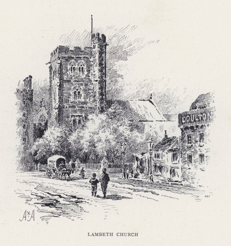 Lambeth Church (gravering) af William Alexander Ansted