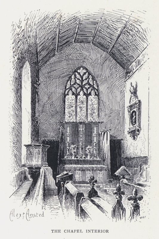 Kapellets interiør (gravering) af William Alexander Ansted