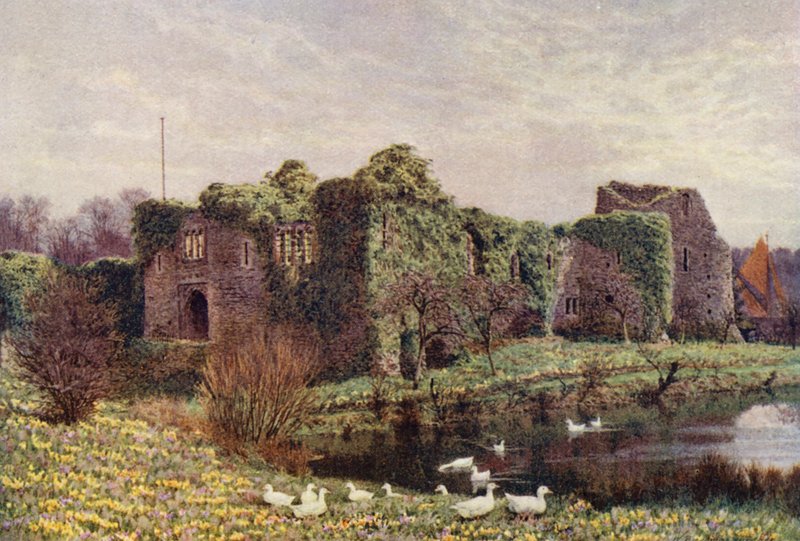 Allington Castle (farvelitografi) af William Biscombe Gardner