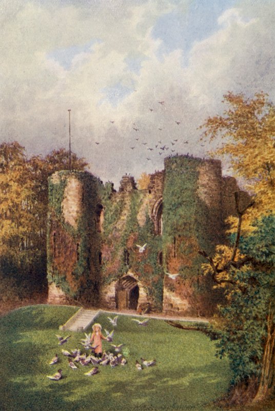 Tonbridge Castle (farvelitografi) af William Biscombe Gardner