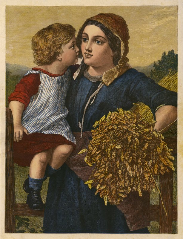 The Gleaner (farvet gravering) af William Charles Thomas (after) Dobson