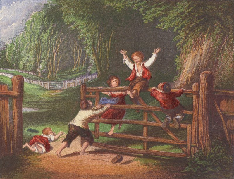 Lykkelig som en konge (farvelitografi) af William Collins