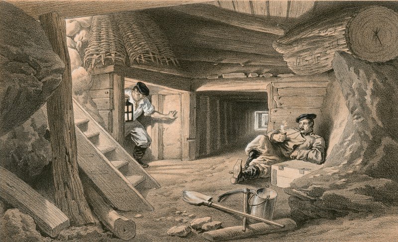 Mine i Bastion du Mat af William Crimea Simpson