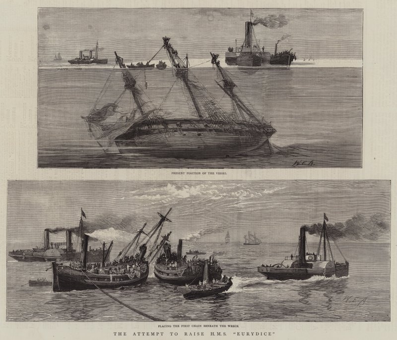 Forsøget på at hæve HMS Eurydice af William Edward Atkins