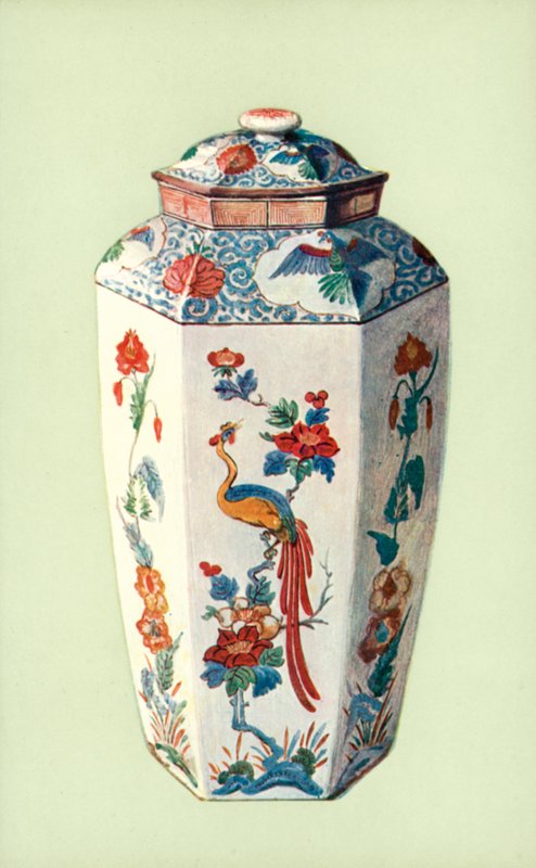 Krukke, Chelsea, i japansk stil (farve litho) af William Gibb