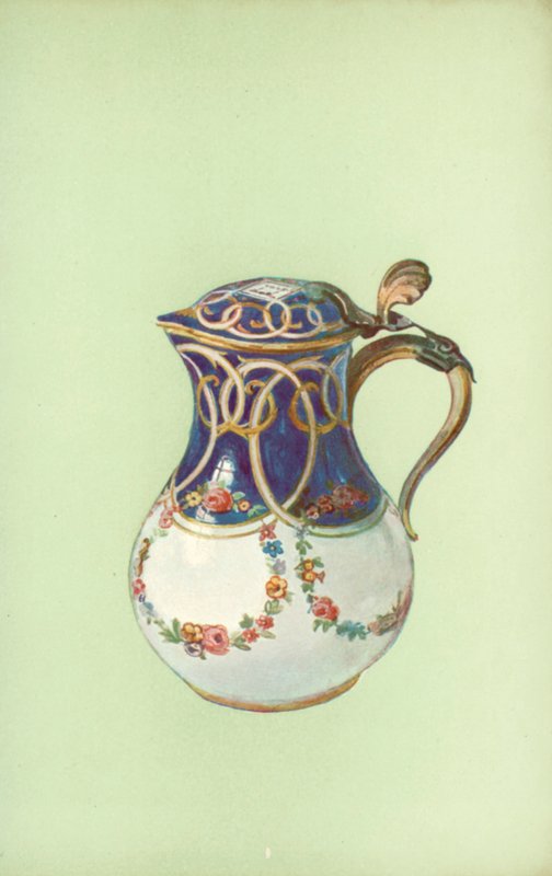 Kande, Sevres, kongeblå (farve litho) af William Gibb