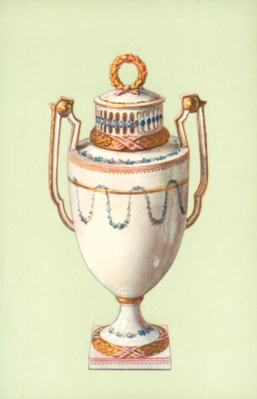 Vase, Meissen, Marcolini Periode (farve litho) af William Gibb