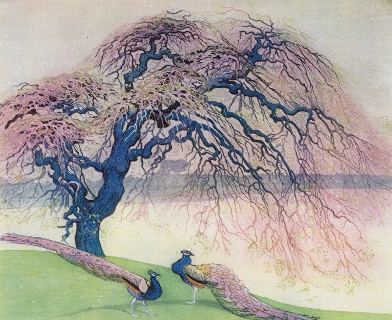 Når vinteren aftager (farve litho) af William Giles
