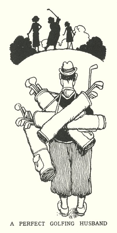 En perfekt golfmand (litho) af William Heath Robinson