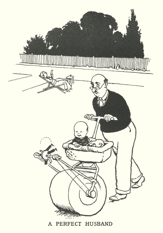 En perfekt mand (litho) af William Heath Robinson