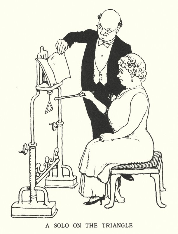 En solo på trekanten (litho) af William Heath Robinson