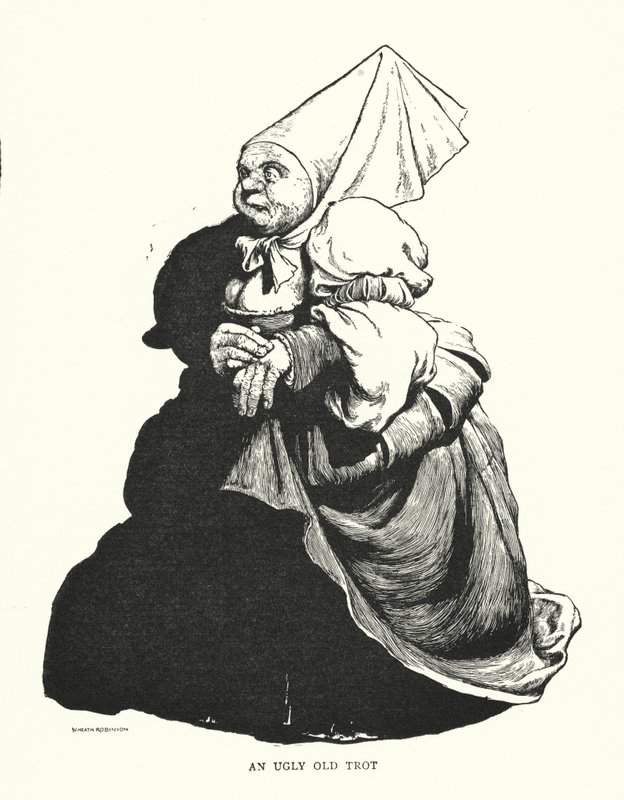 En grim gammel trav (litho) af William Heath Robinson