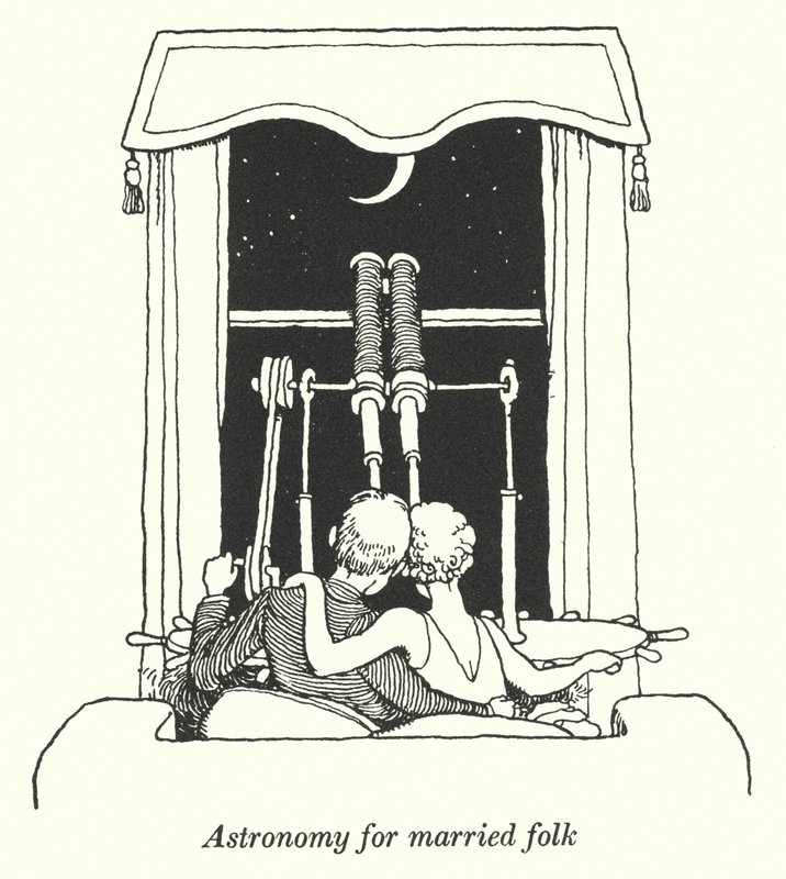 Astronomi for gifte mennesker (litho) af William Heath Robinson