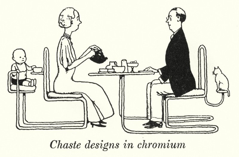 Kyske designs i krom (litho) af William Heath Robinson