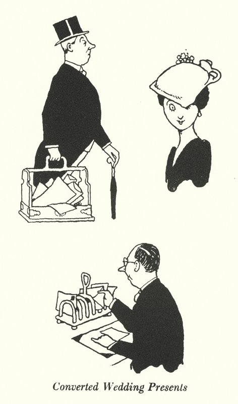 Konverterede bryllupsgaver (litho) af William Heath Robinson
