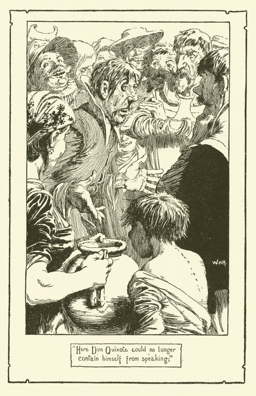 Illustration til Don Quixote (litho) af William Heath Robinson