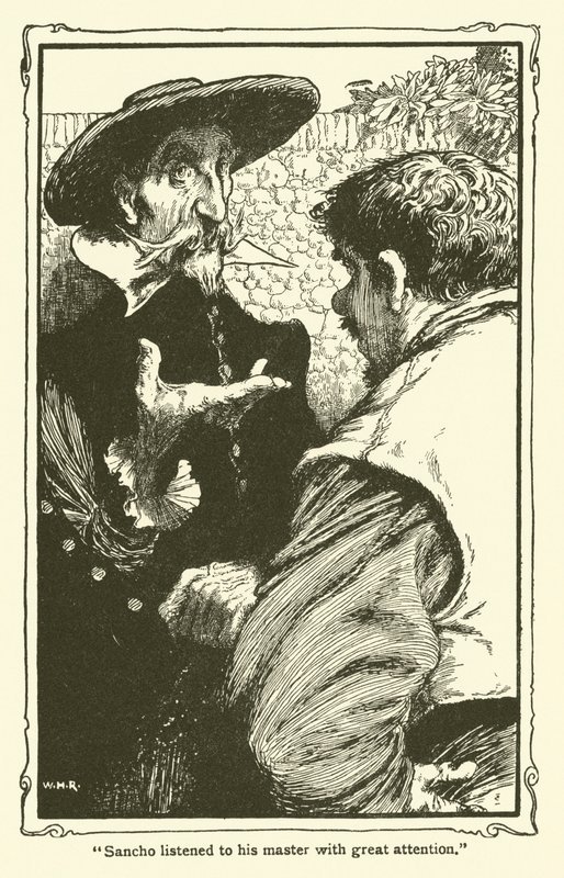 Illustration til Don Quixote (litho) af William Heath Robinson