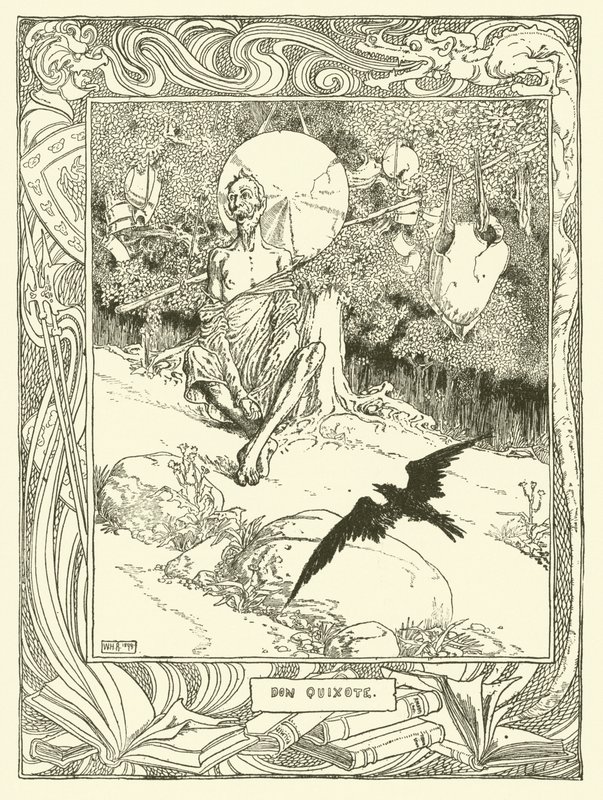 Illustration til Don Quixote (litho) af William Heath Robinson