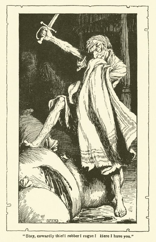 Illustration til Don Quixote (litho) af William Heath Robinson