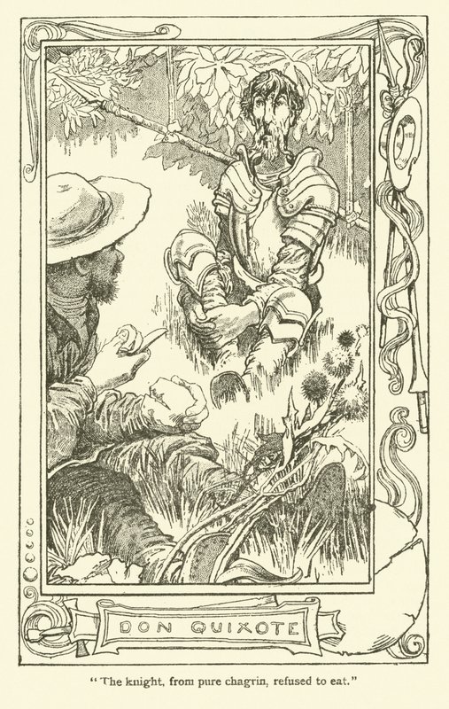 Illustration til Don Quixote (litho) af William Heath Robinson