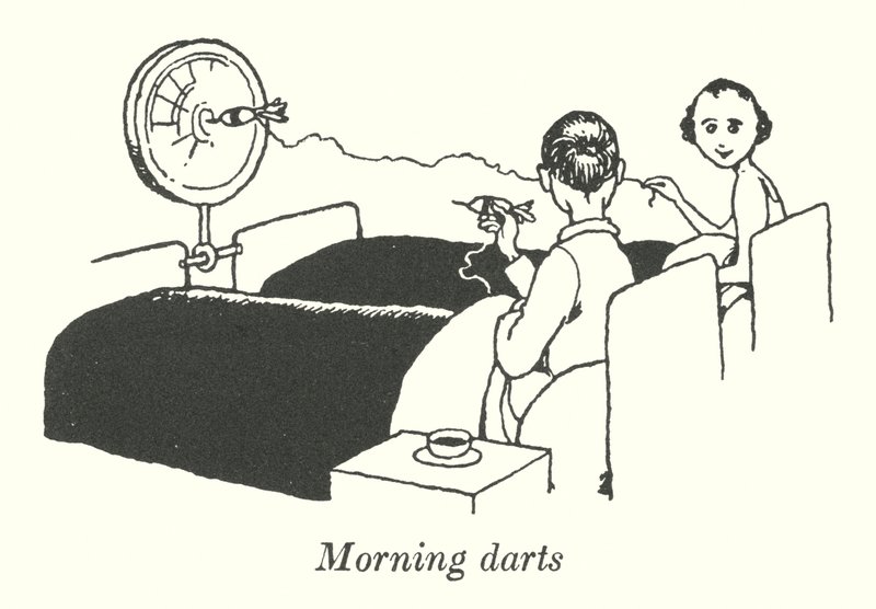 Morgenpile (litho) af William Heath Robinson