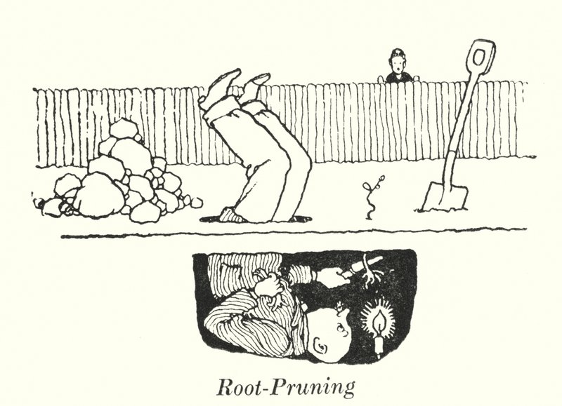Rodbeskæring (litho) af William Heath Robinson