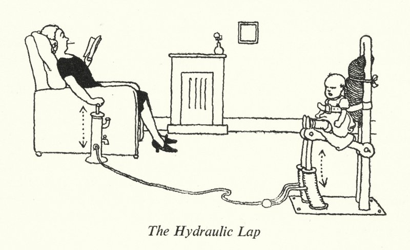Den hydrauliske omgang (litho) af William Heath Robinson