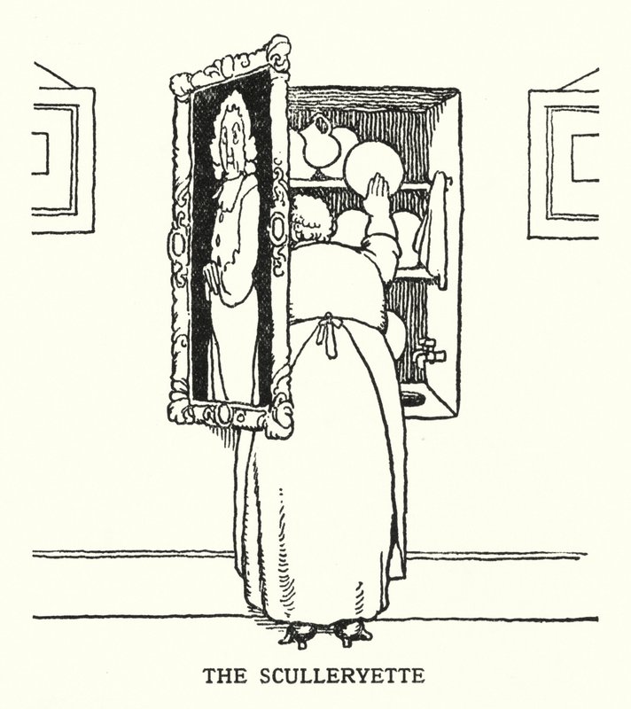 The Sculleryette (litho) af William Heath Robinson